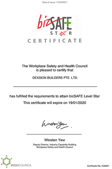 BizSAFE Certificate