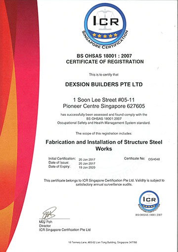 BS OHSAS 18001 Certificate